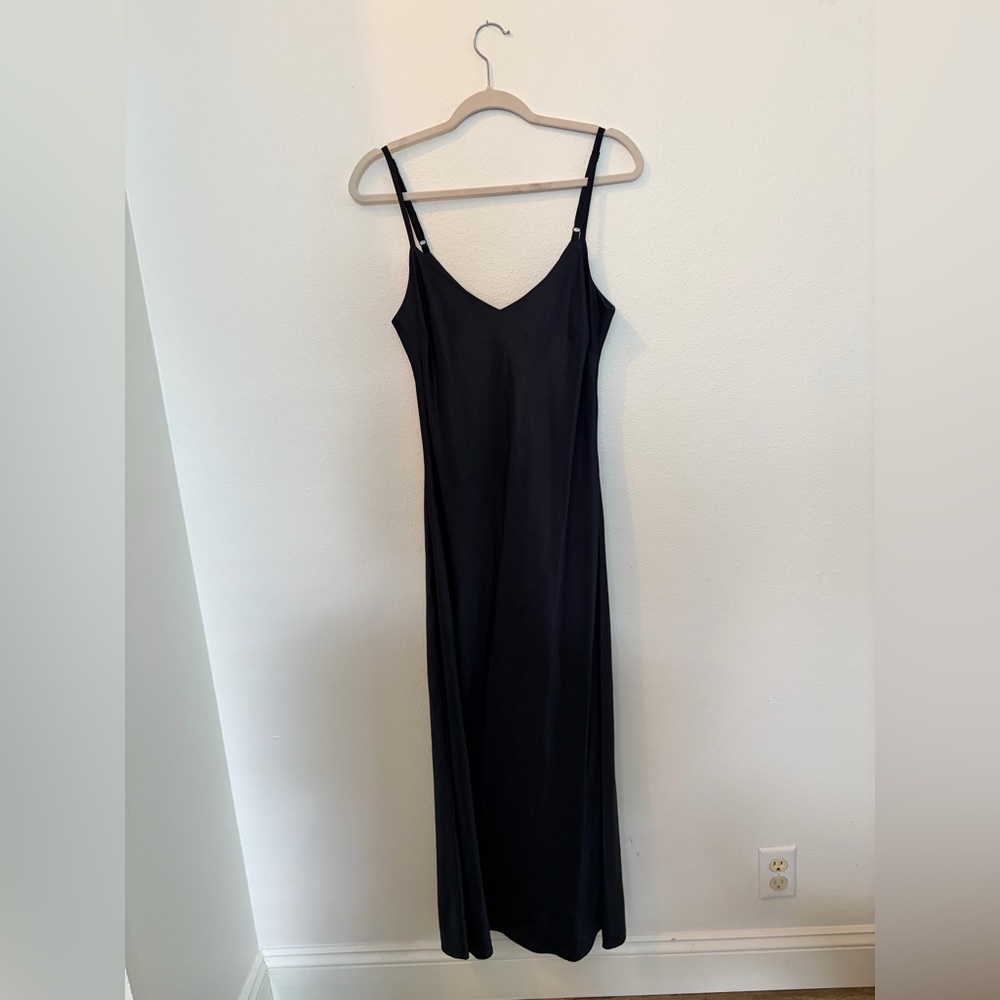 Satin Navy Maxi Dress